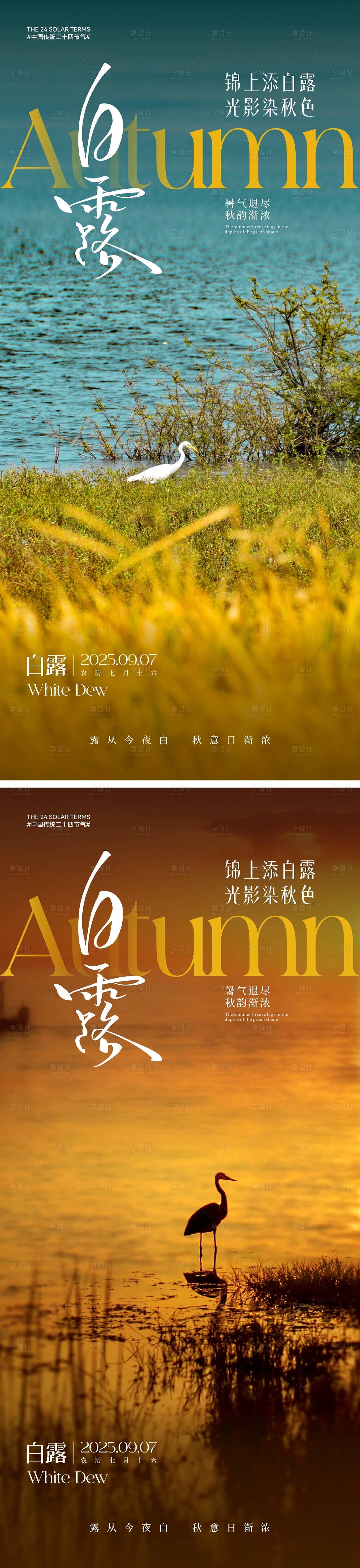 白露节气海报（图ZMzk1ODg0NDUy） - 海报 - 站酷设计师幸运鹅666原创素材 - 站酷ZCOOL
