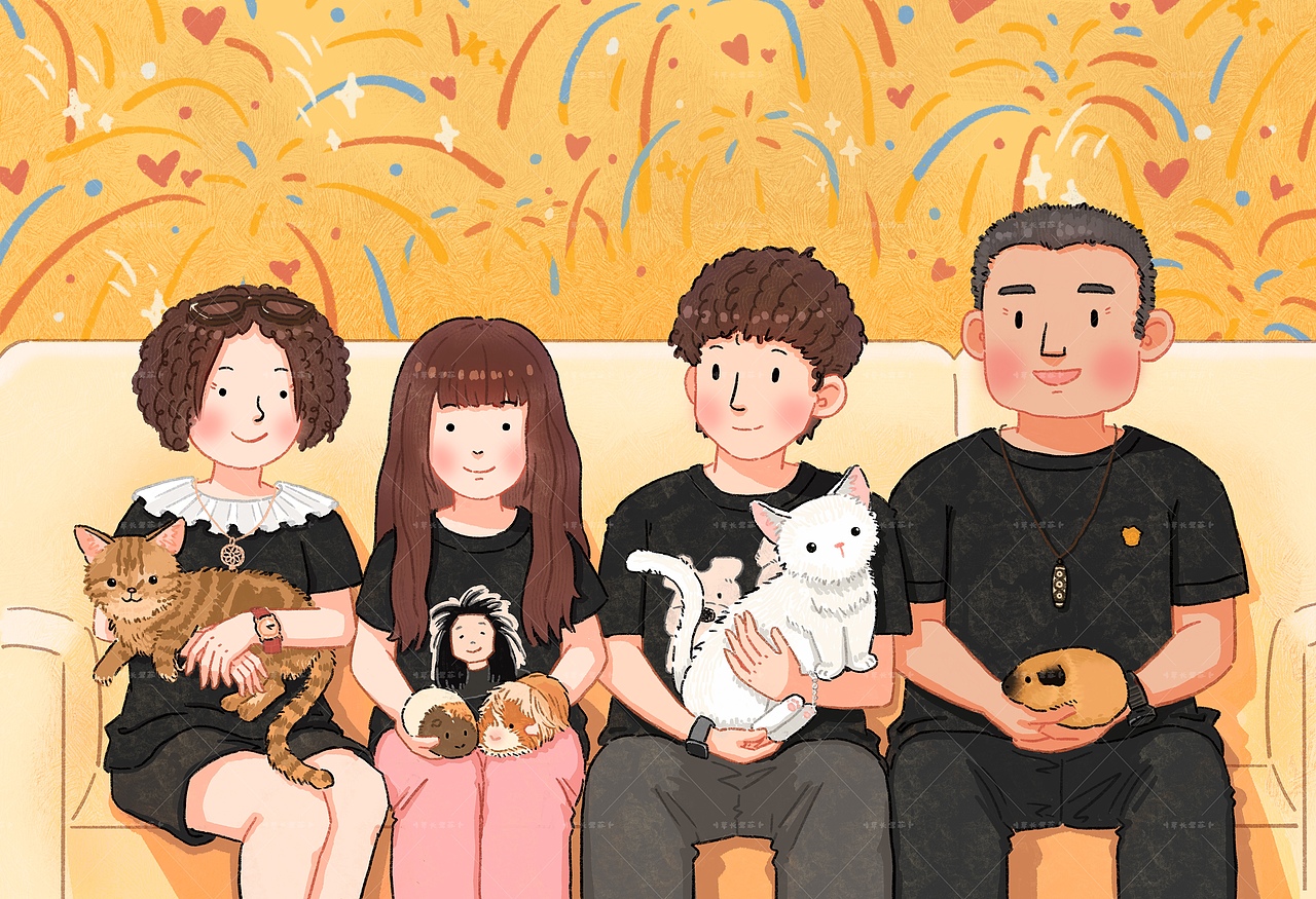 插画|全家福