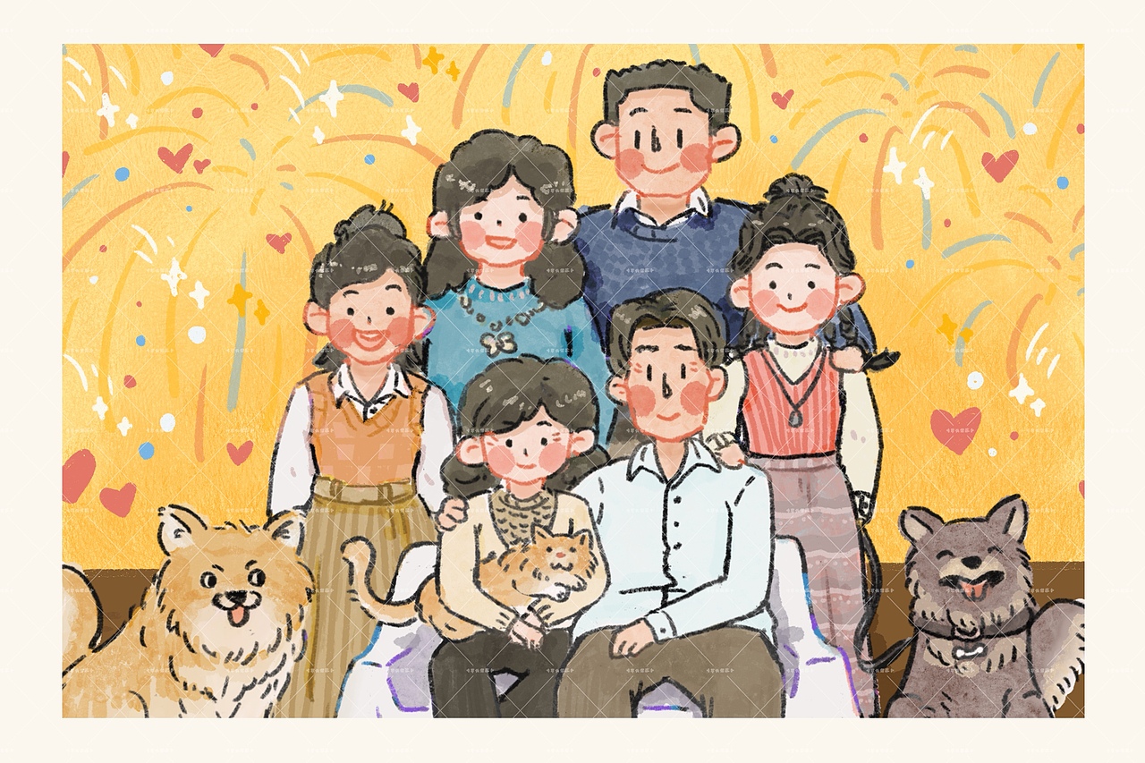 插画|全家福