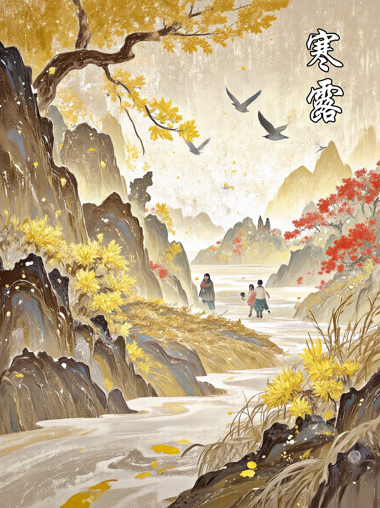 秋季节气传统风格插画创作（图ZMzk1ODkyMTY0） - 艺术插画 - 站酷设计师Z851685165原创素材 - 站酷ZCOOL