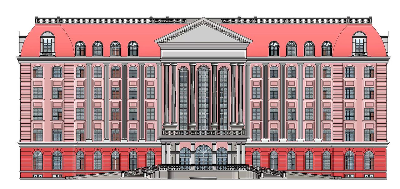 结构+建筑+室外精装修模型(带渲染)