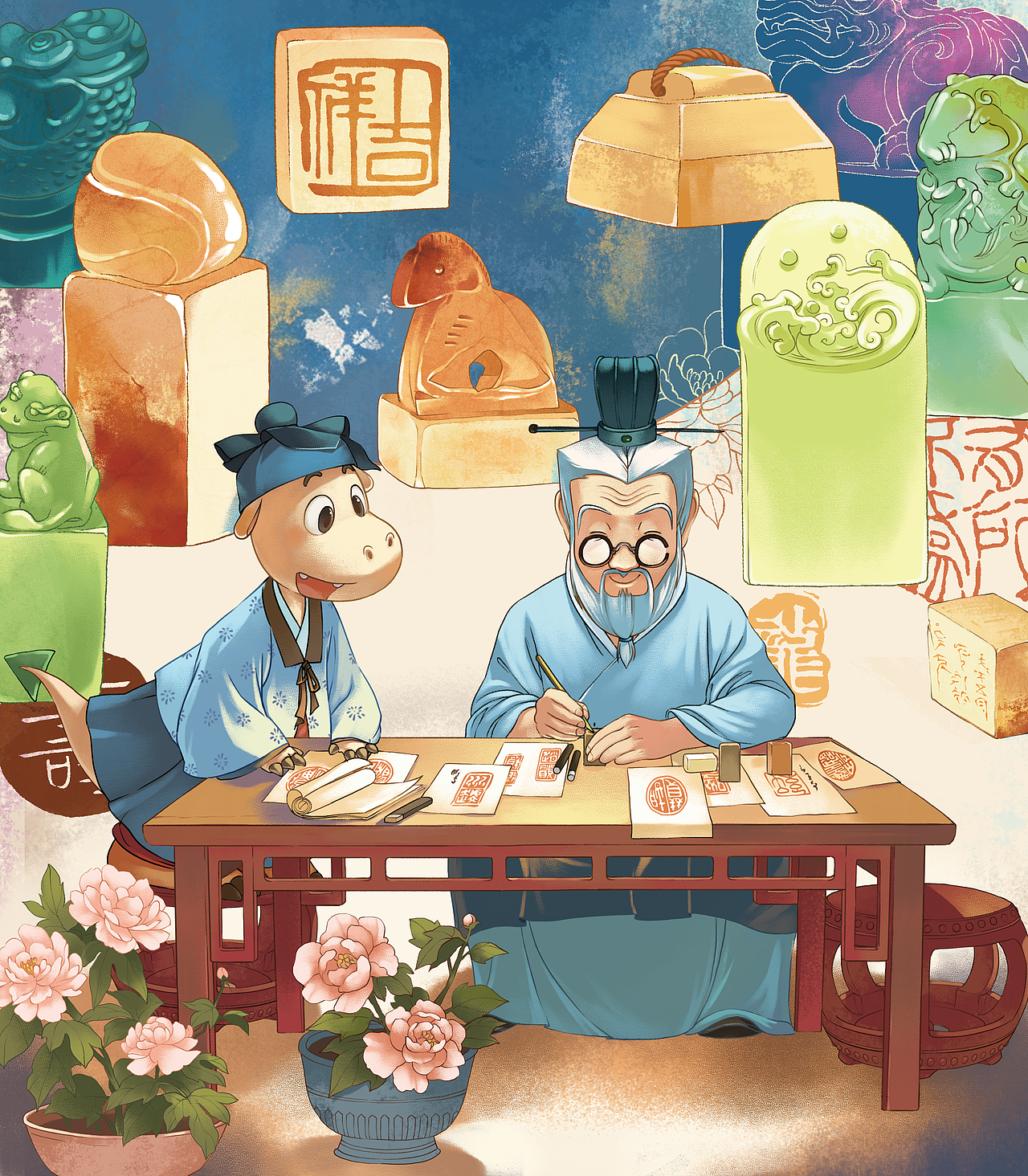 24年《快乐写作文》封面-非遗记忆（下）（图ZMzk1OTAxNjAw） - 儿童插画 - 站酷设计师点大王原创素材 - 站酷ZCOOL