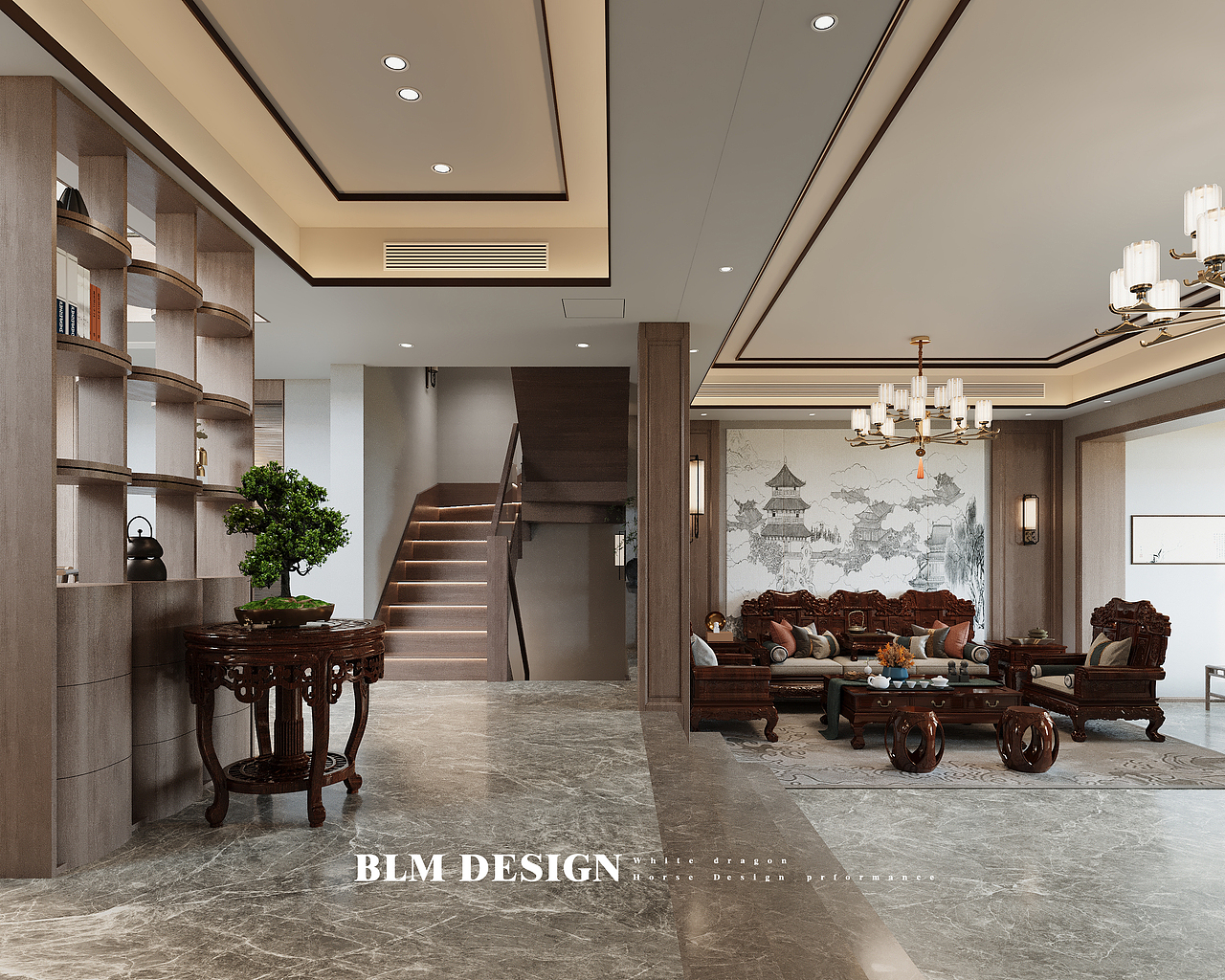 新中式效果图设计案例