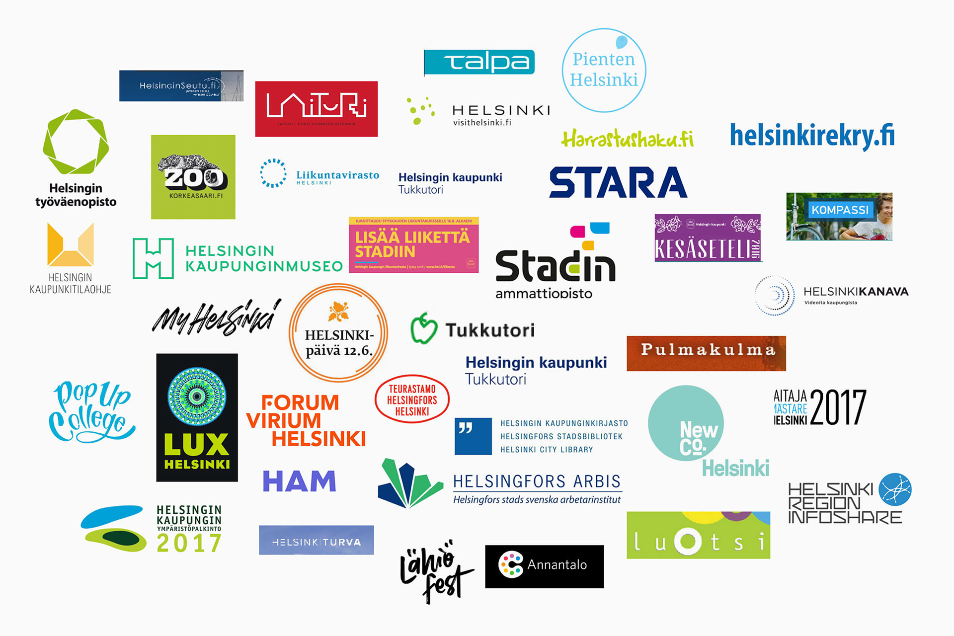 ↑ 先前的各市政部门及城市项目的不同的标识