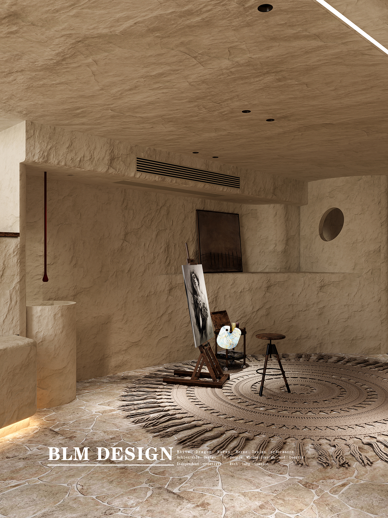 洞穴风-白龙马效果图（图ZMzk1OTIwNDIw） - 家装设计 - 站酷设计师小鱼吐泡泡泡泡泡原创素材 - 站酷ZCOOL