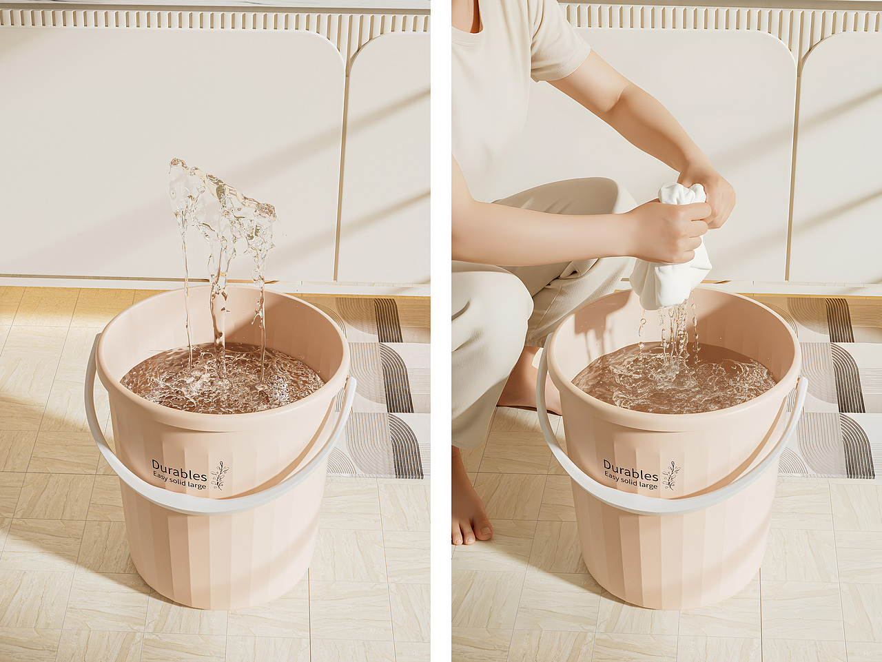 水桶脸盆套装产品渲染（图ZMzk1OTIxNTIw） - 产品 - 站酷设计师黄木成林C4D原创素材 - 站酷ZCOOL