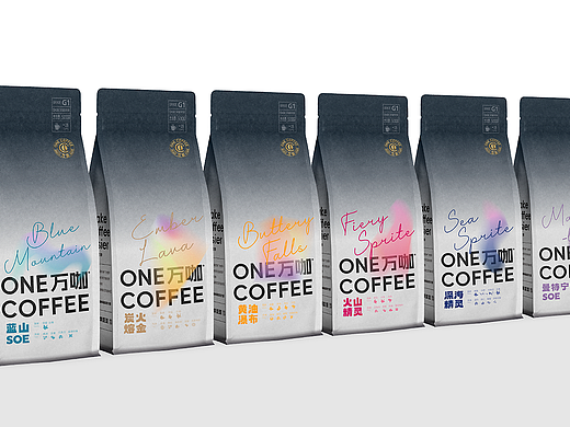 万咖one coffee·咖啡豆深烘系列包装设计
