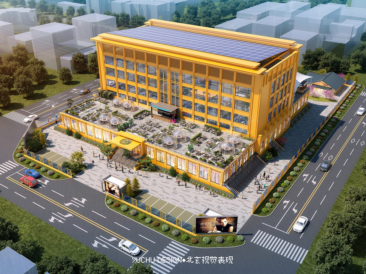 室外大型建筑的透视与鸟瞰（图ZMzk1OTM3NzYw） - 商业空间设计 - 站酷设计师予初呀0100原创素材 - 站酷ZCOOL