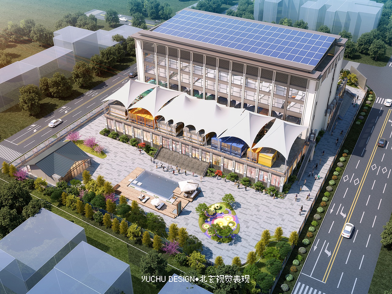 室外大型建筑的透视与鸟瞰（图ZMzk1OTM3Nzgw） - 商业空间设计 - 站酷设计师予初呀0100原创素材 - 站酷ZCOOL