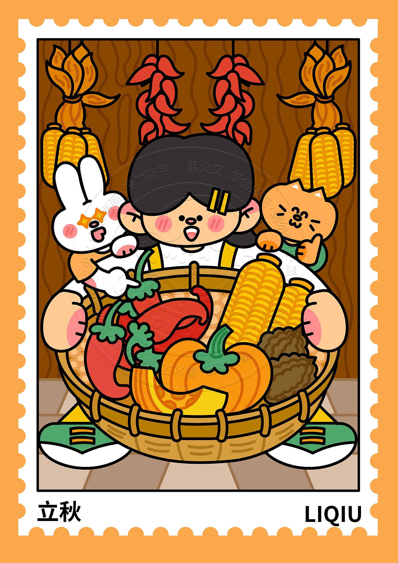 二十四节气里的秋天插画｜满满的治愈感（图ZMzk1OTU5MDk2） - 商业插画 - 站酷设计师黑火又原创素材 - 站酷ZCOOL