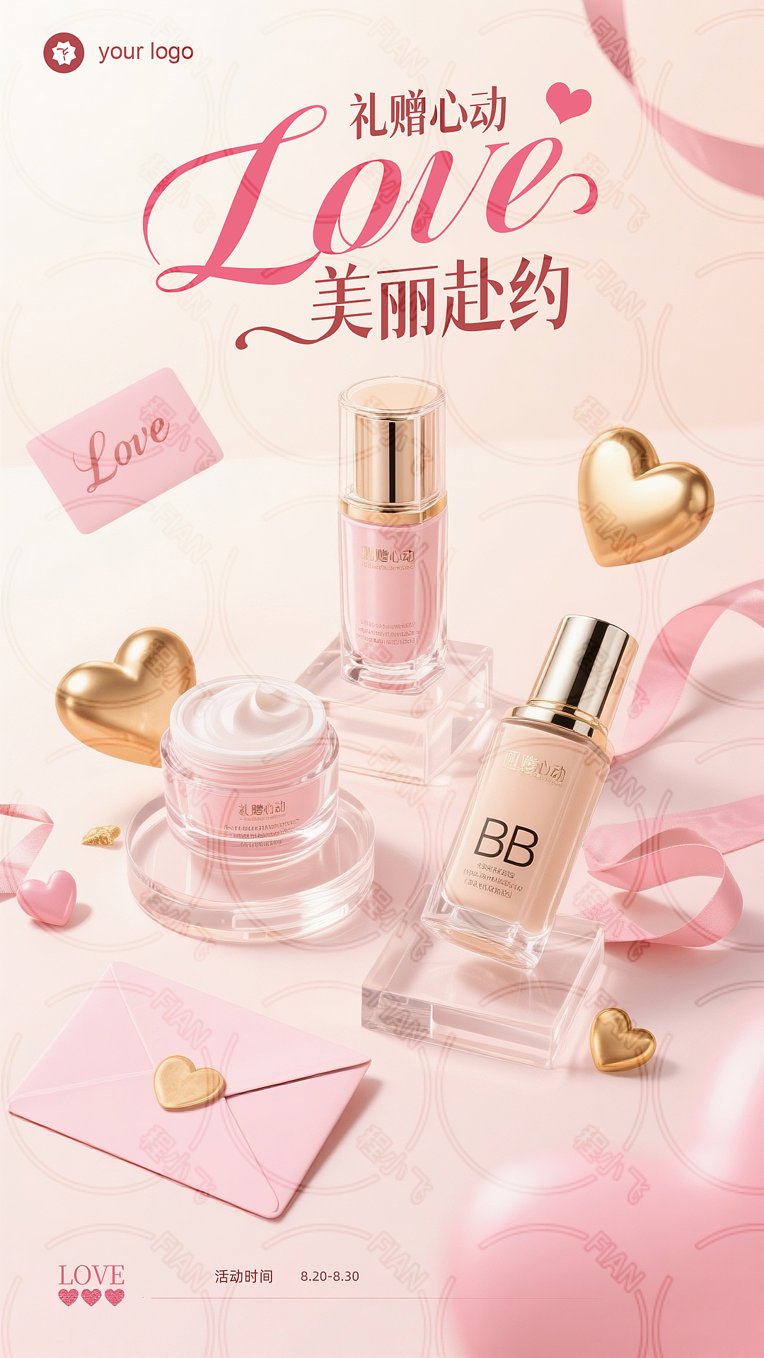 七夕美妝海報模板