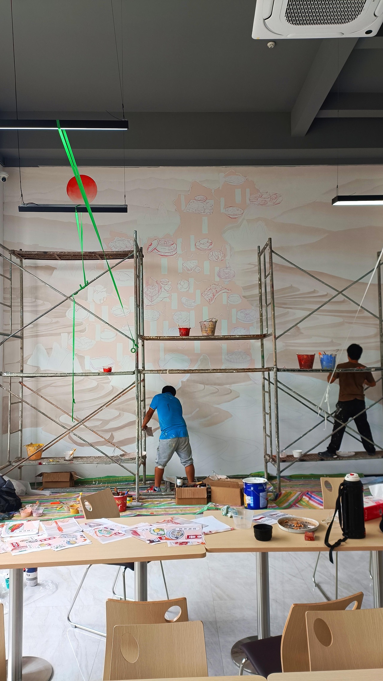 云南省红河州个县分美食墙体彩绘设计制作