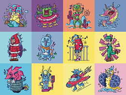 怪兽嗷呜！闲来无事画点小怪兽★