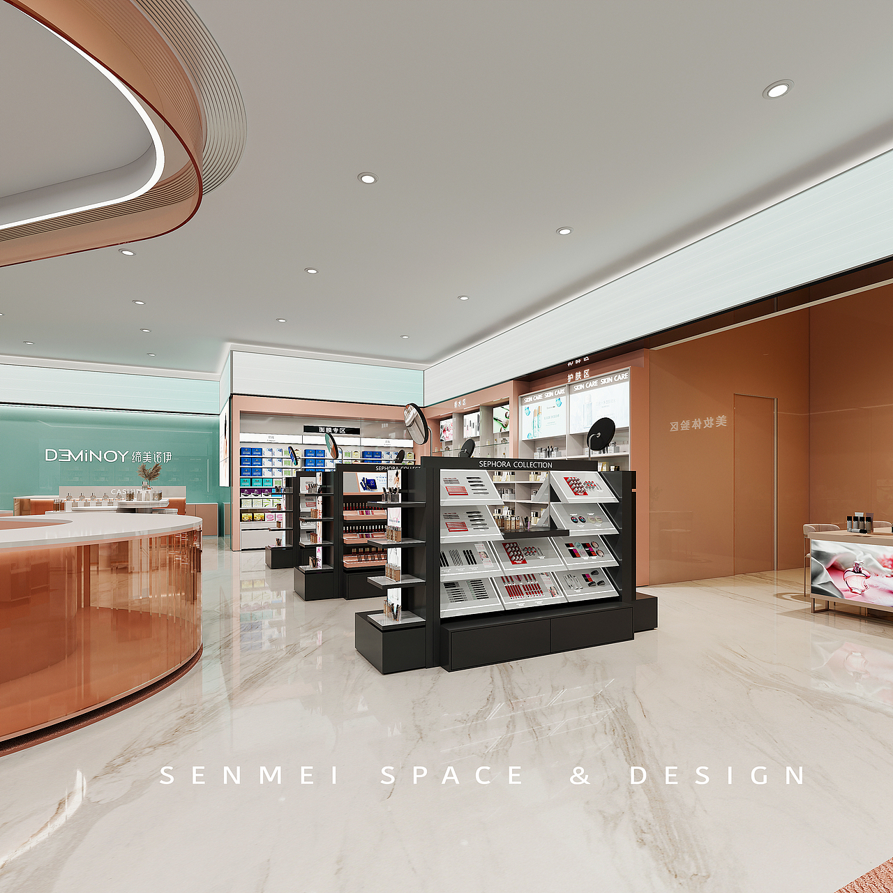 化妆品店设计（图ZMzk1OTkyNzYw） - 商业空间设计 - 站酷设计师上美空间原创素材 - 站酷ZCOOL