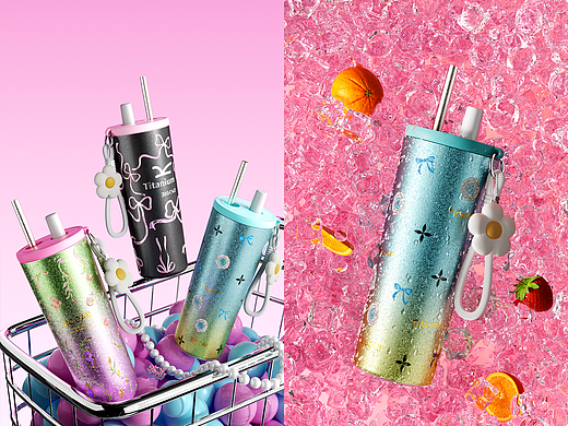 钛杯水杯渲染(三)