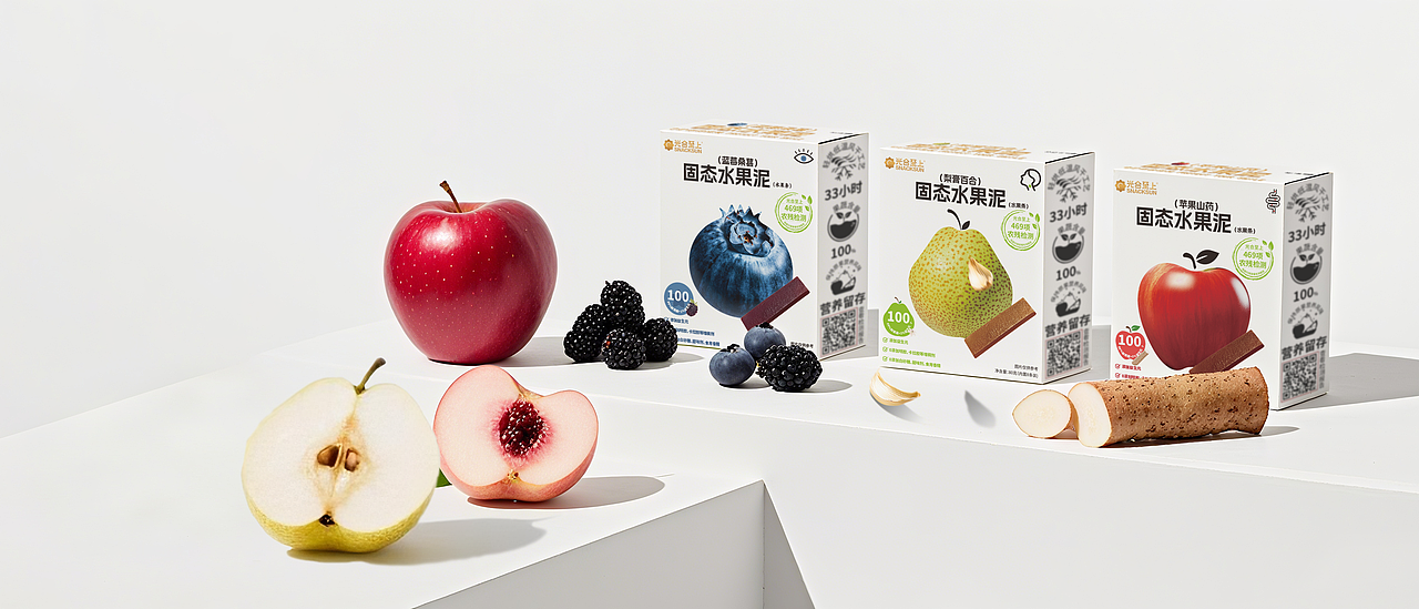挖到宝了！光合至上的固态水果泥包装设计太戳我啦～