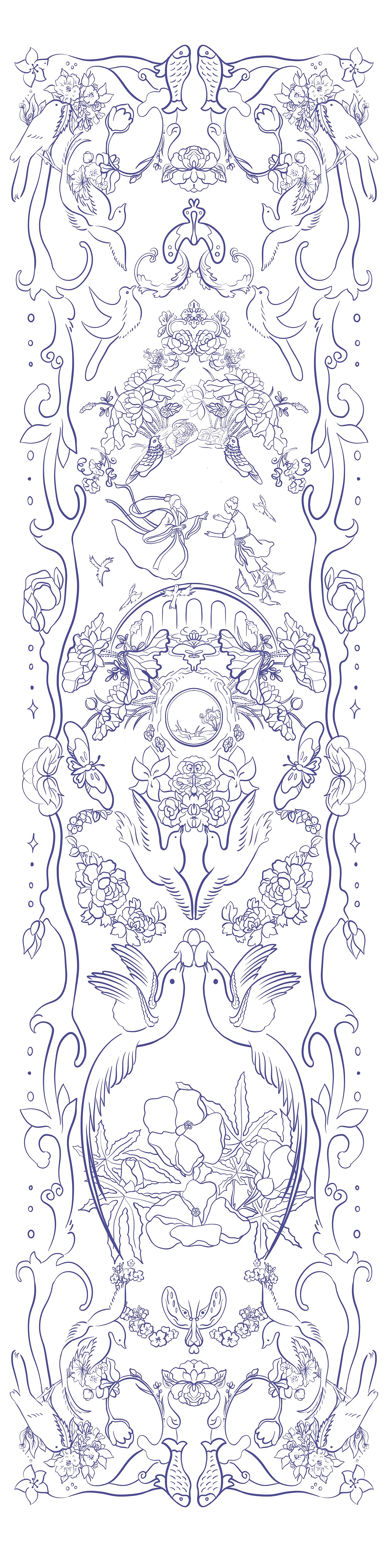 《牛郎织女》画面二线稿