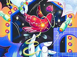 和平主题意识流噪点插画