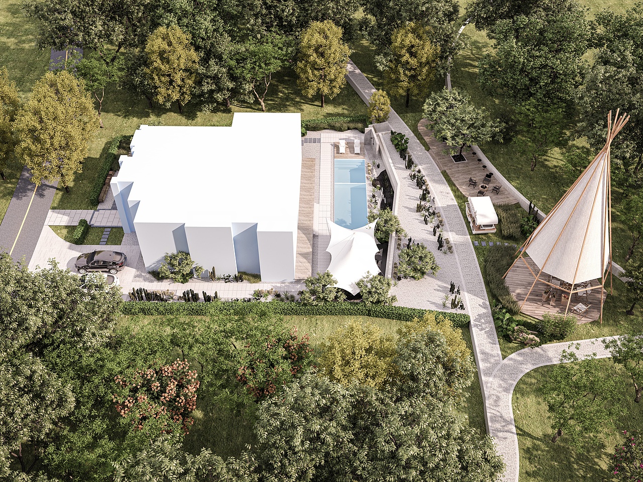 绿岭别墅效果图外立面