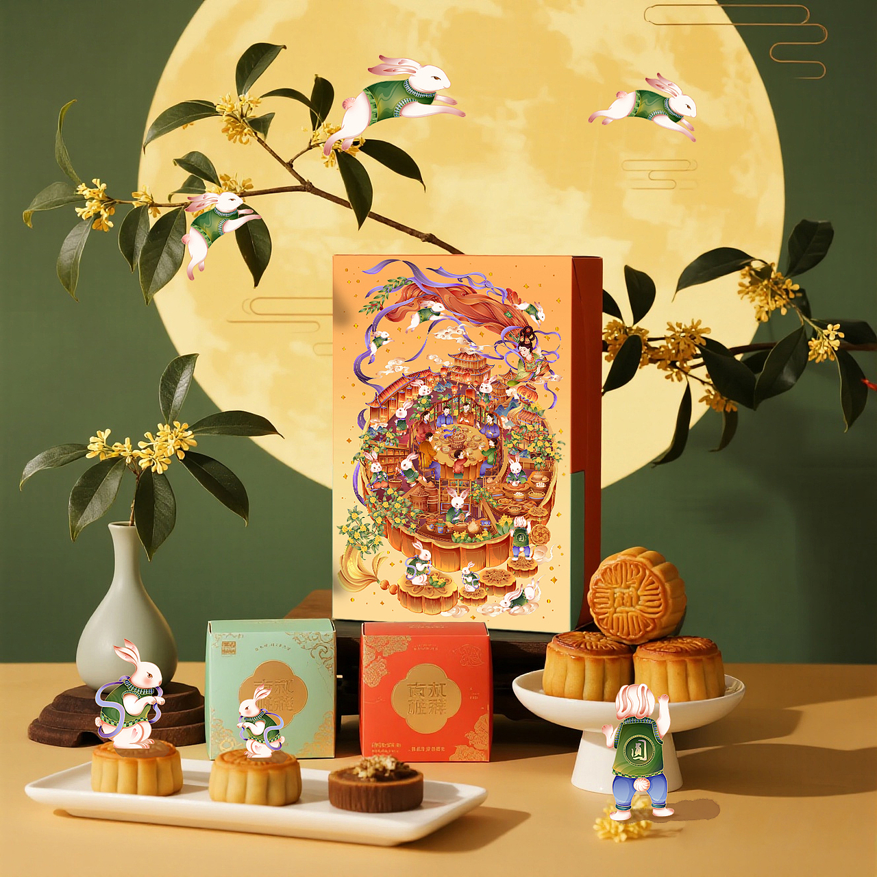 月满中秋节海报原创插画丨包装插画文创各领域丨可授权