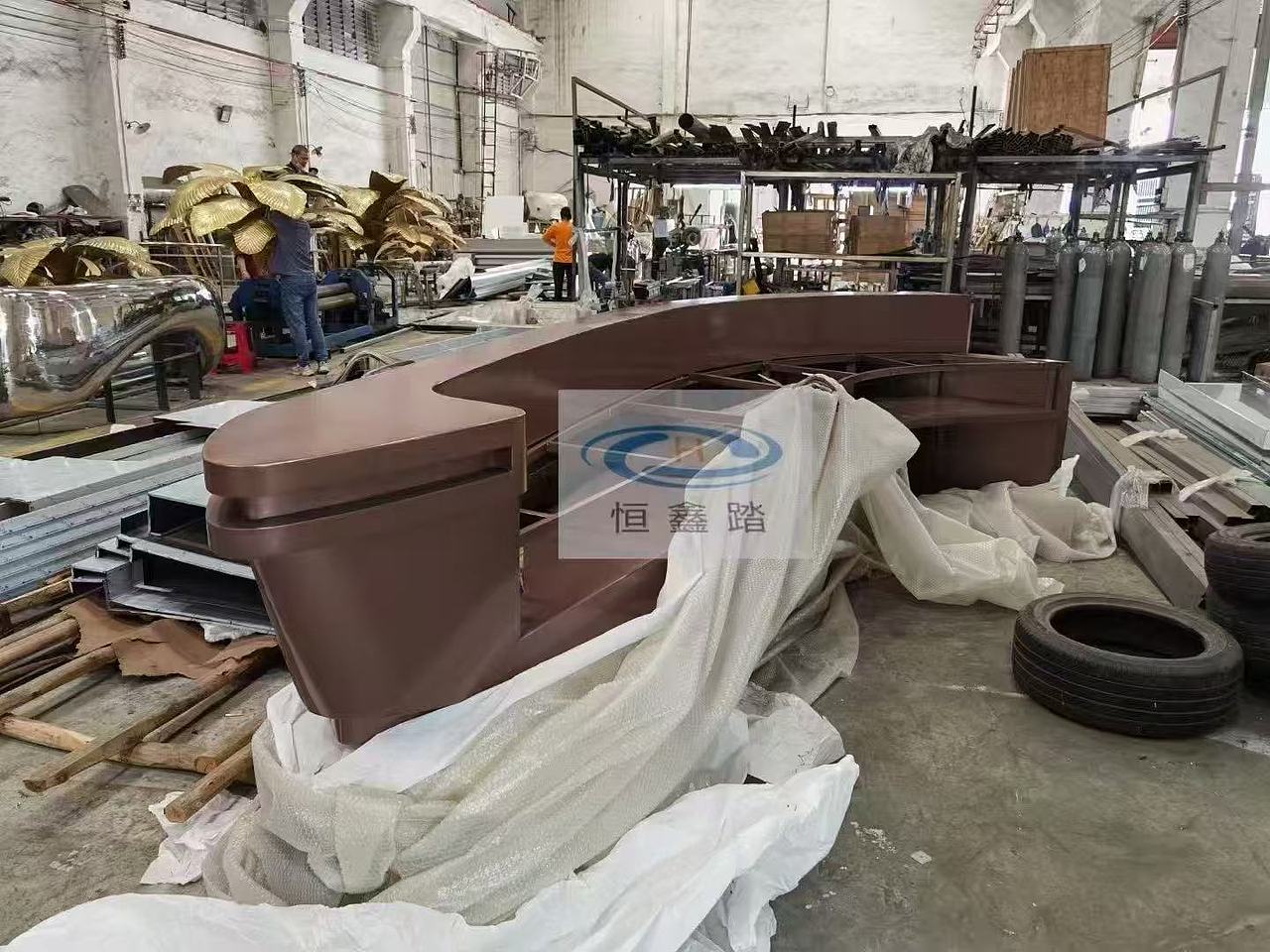 不锈钢双曲面吧台 弧形不锈钢接待台 大堂不锈钢服务台