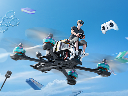 FPV 无人机 开学季电商活动海报设计