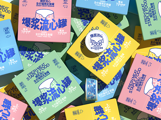 包装设计 | 尾浪宠物爆浆流心主食罐头包装设计