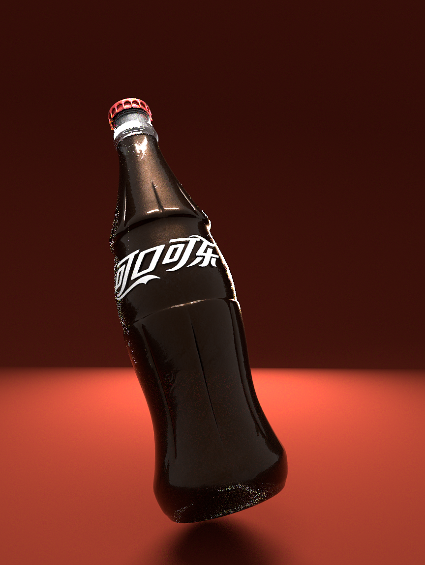 可口可乐经典玻璃瓶3D建模,可免费使用