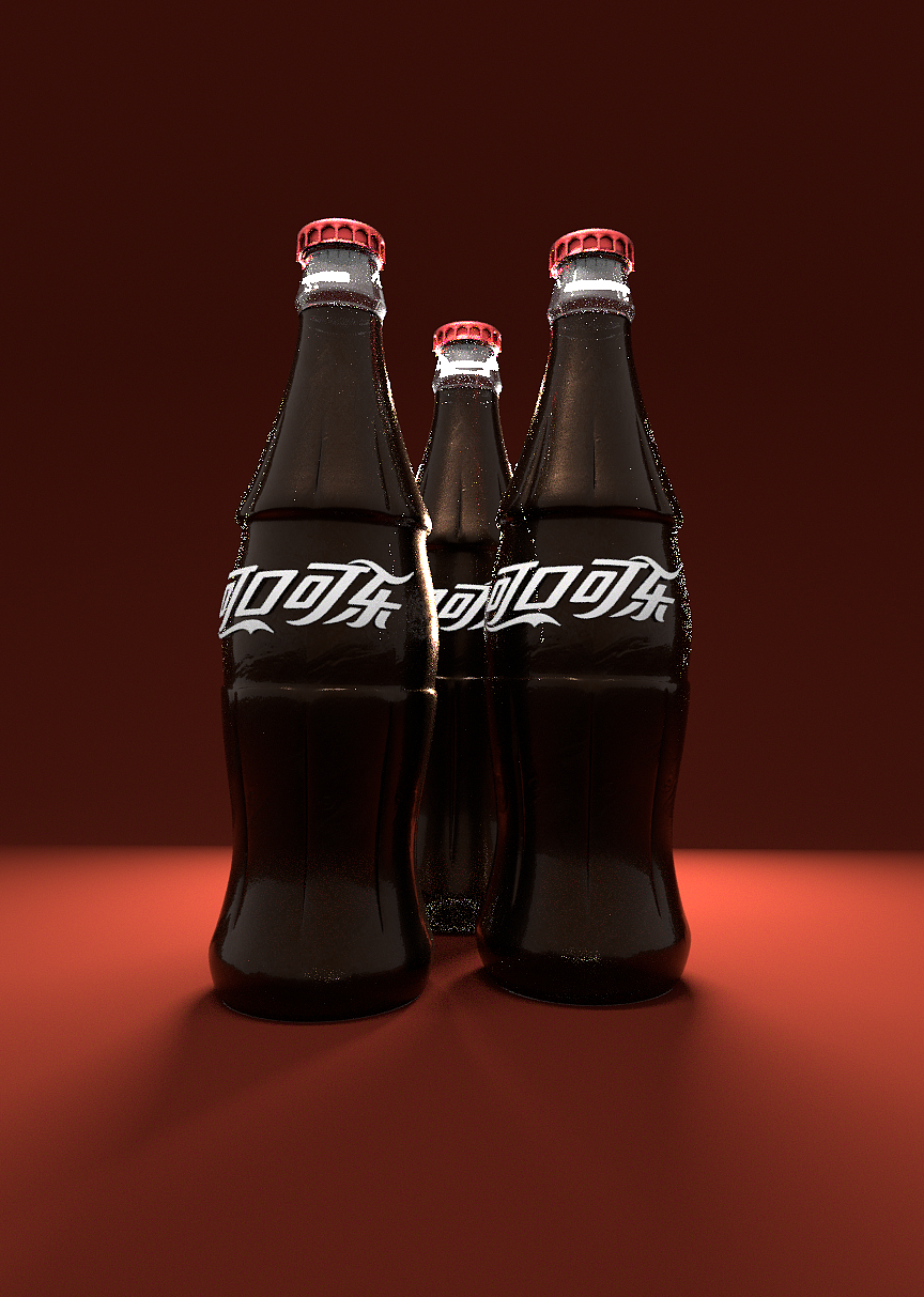 可口可乐经典玻璃瓶3D建模,可免费使用