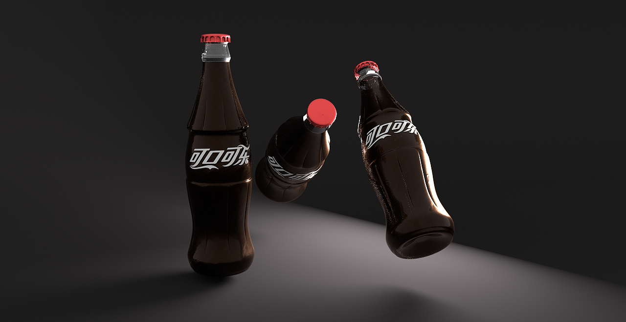 可口可乐经典玻璃瓶3D建模,可免费使用