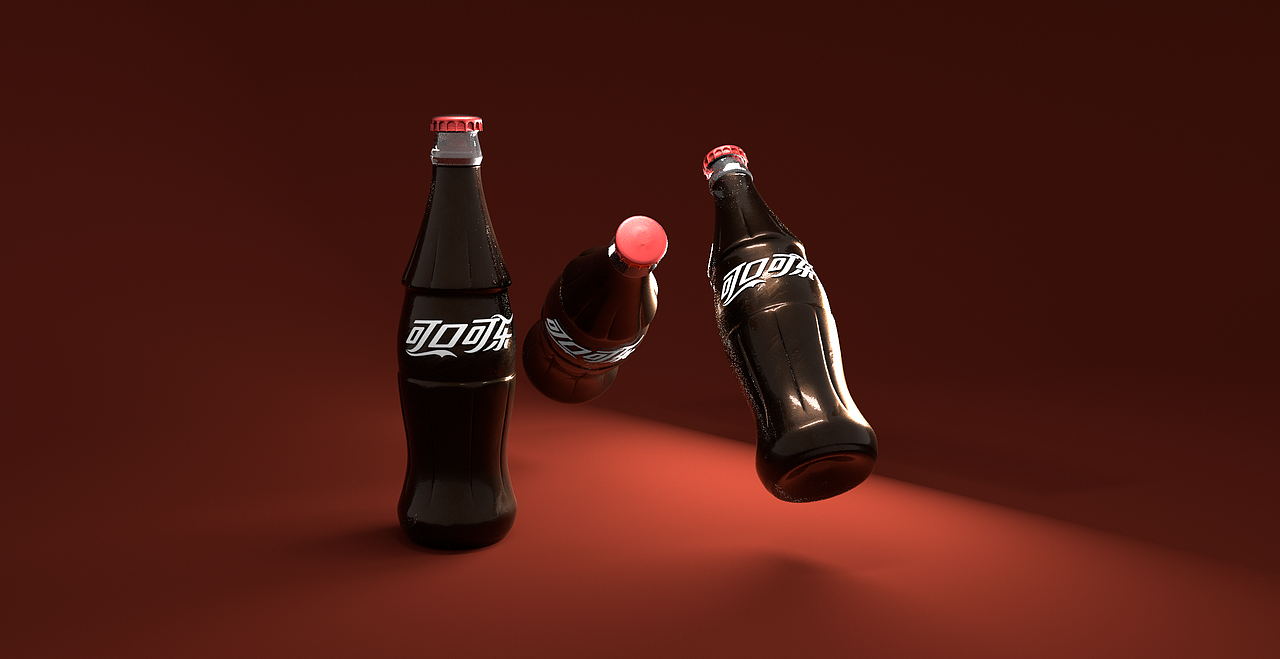 可口可乐经典玻璃瓶3D建模,可免费使用