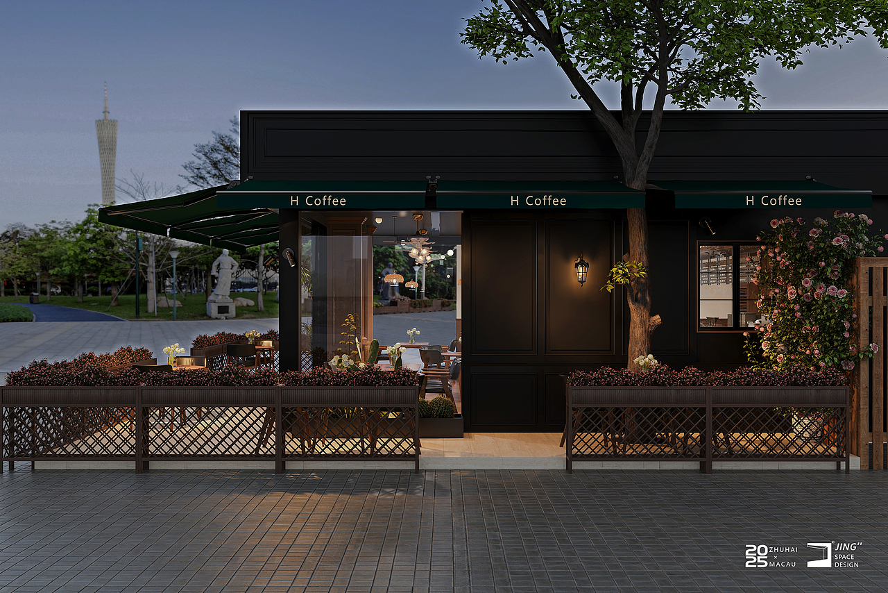 美式黑胡桃复古咖啡厅