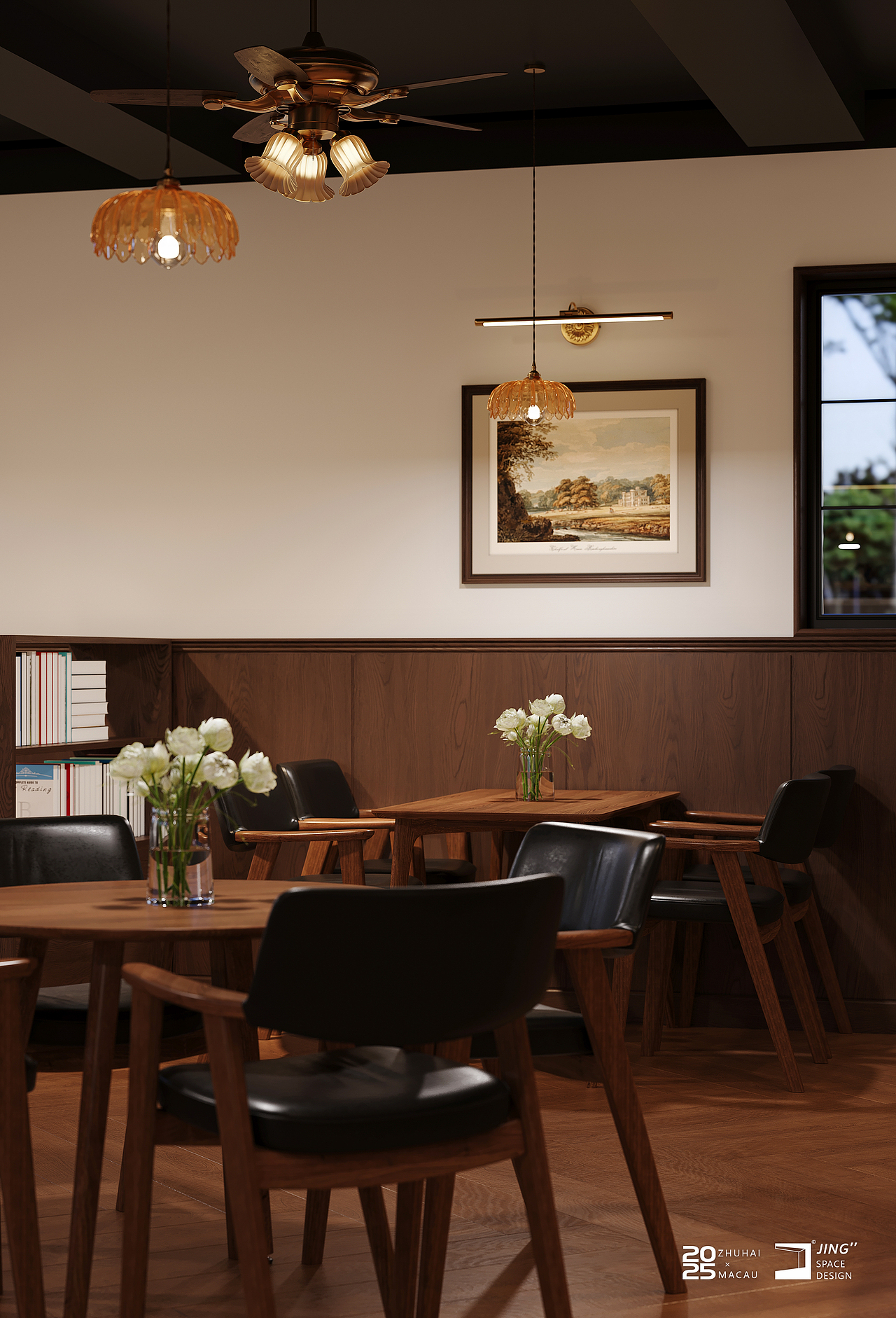 美式黑胡桃复古咖啡厅