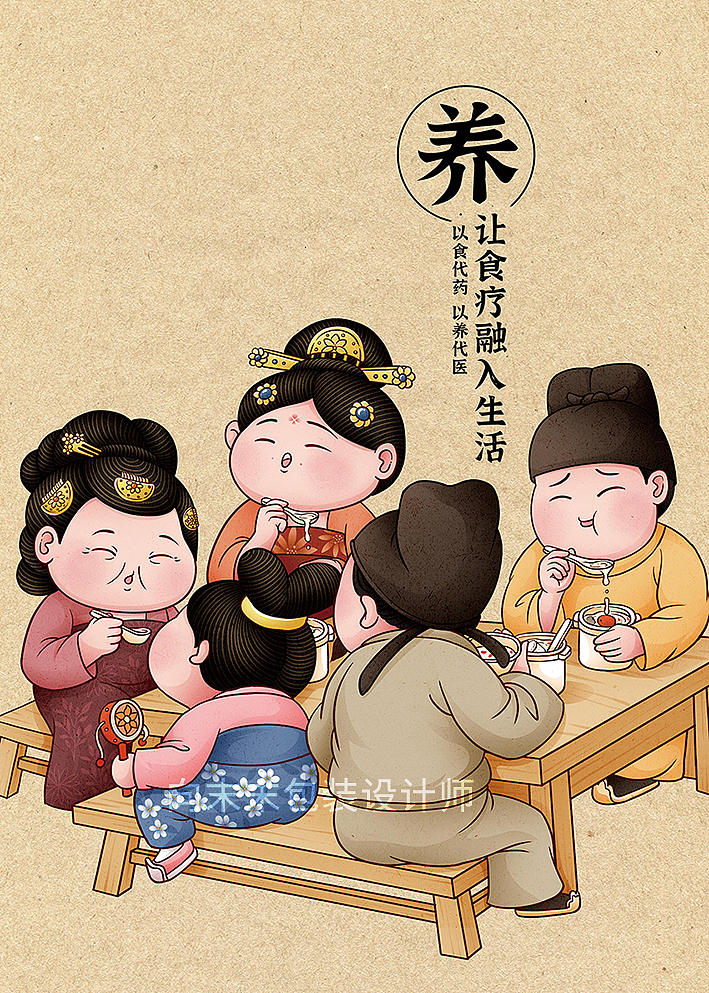 九大体质插画 | 赡养一方（图ZMzk2MDk1MTg0） - 商业插画 - 站酷设计师向末末原创素材 - 站酷ZCOOL