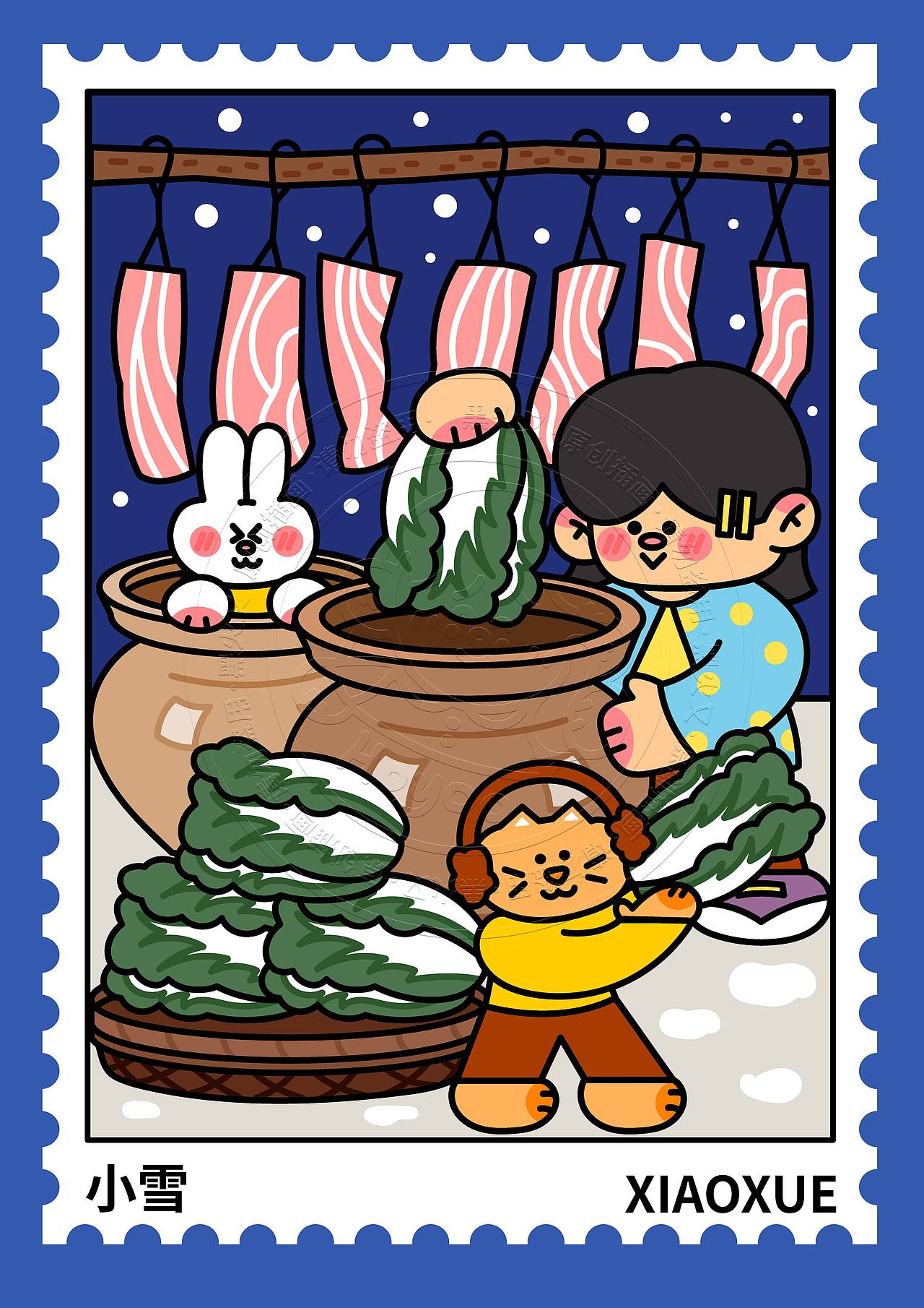 二十四节气冬天插画｜冰雪里的小温暖（图ZMzk2MTA4NzQ4） - 商业插画 - 站酷设计师黑火又原创素材 - 站酷ZCOOL