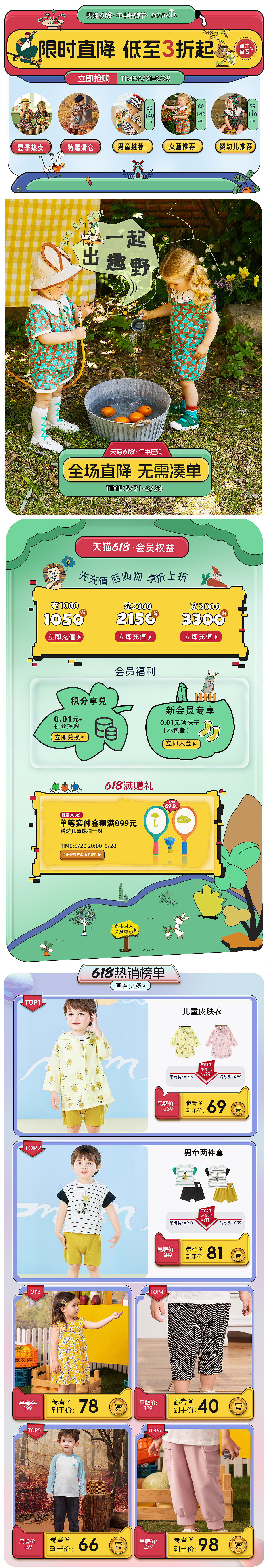 moimoln童装618店铺首页活动页设计（图ZMzk2MTI1ODQ0） - 电商 - 站酷设计师骑着马去拉萨原创素材 - 站酷ZCOOL