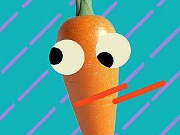 没有嘴巴的胡萝卜小动画，➕小树林插画