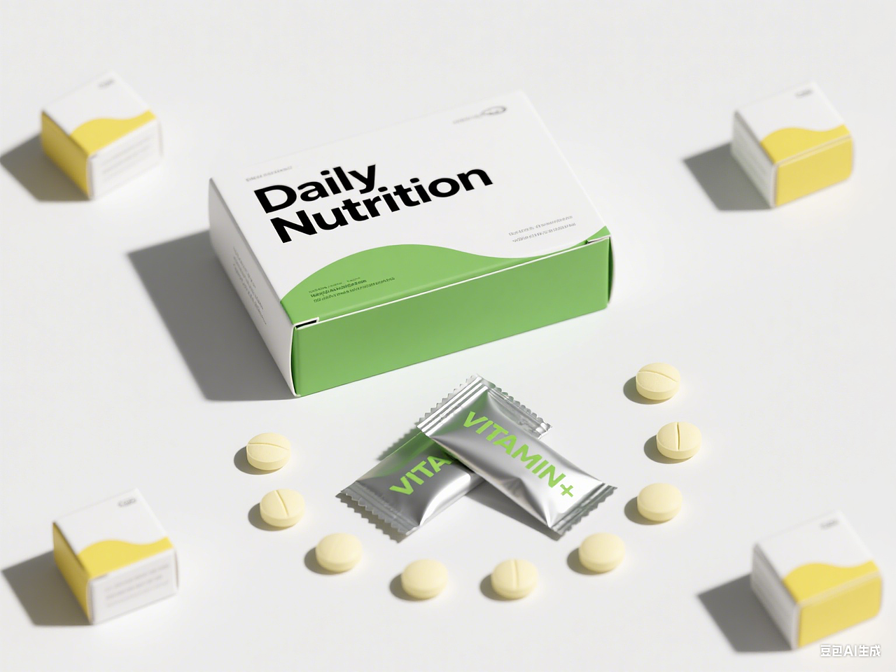 AI维生素包装盒设计,语言指令设计