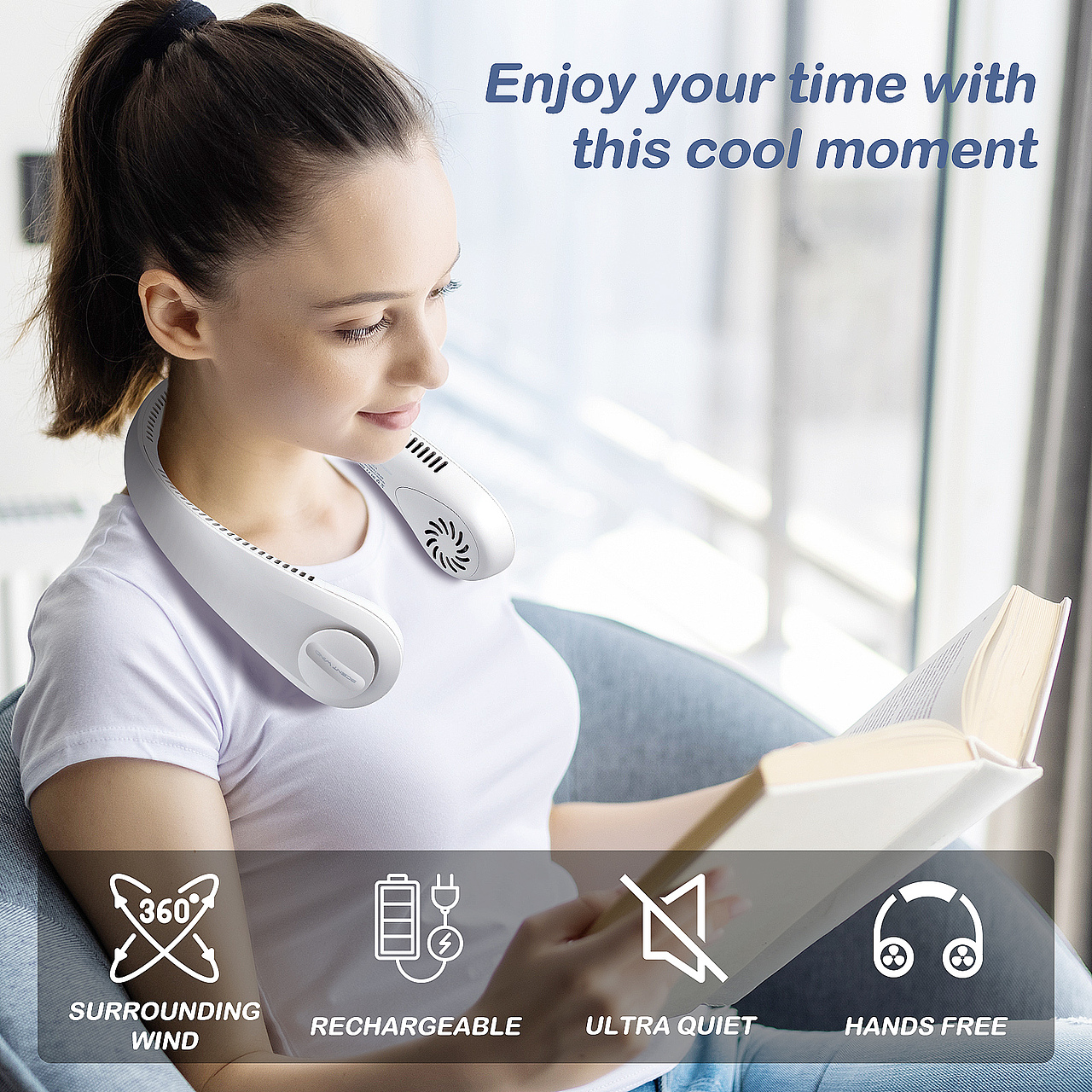 【亚马逊产品设计】案例，脖挂式香薰风扇主副图 a+（图ZMzk2MTUzMTQ4） - 产品摄影 - 站酷设计师亚马逊背包摄影原创素材 - 站酷ZCOOL