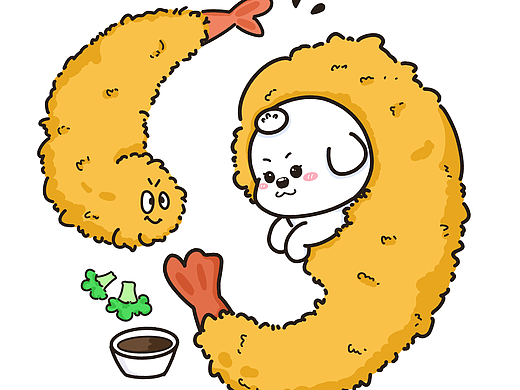 小狗插画/日式小狗套餐一组