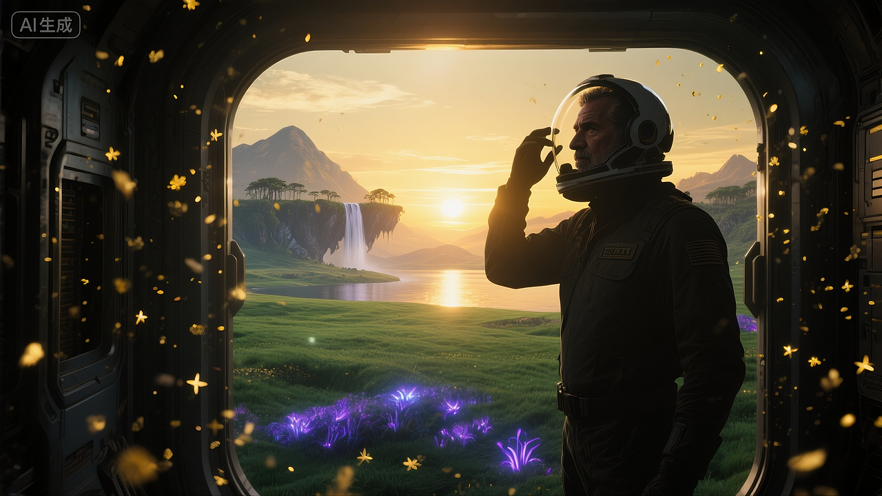 《绿洲》 AI科幻星际穿越概念短片（图ZMzk2MTY0NTI4） - AI作品 - 站酷设计师光影7号杨过原创素材 - 站酷ZCOOL