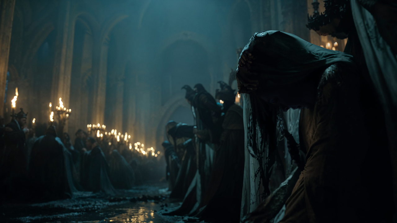 地下教堂内一场诡秘的仪式正在进行