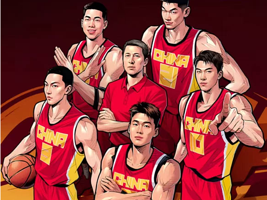 2025篮球亚洲杯中国男篮插画海报壁纸 中国队 赵睿 