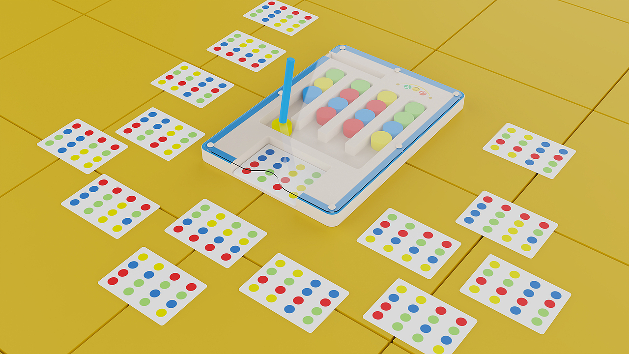 产品建模-犀牛建模-Keyshot渲染-颜色分配拼图玩具