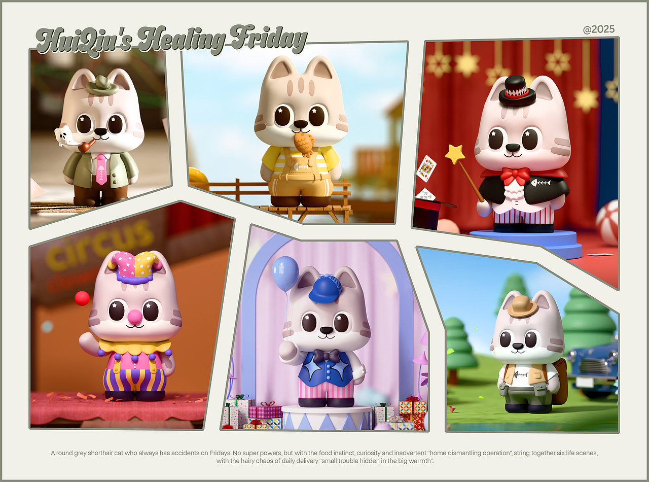 猫咪IP丨灰球猫咪主题IP设计