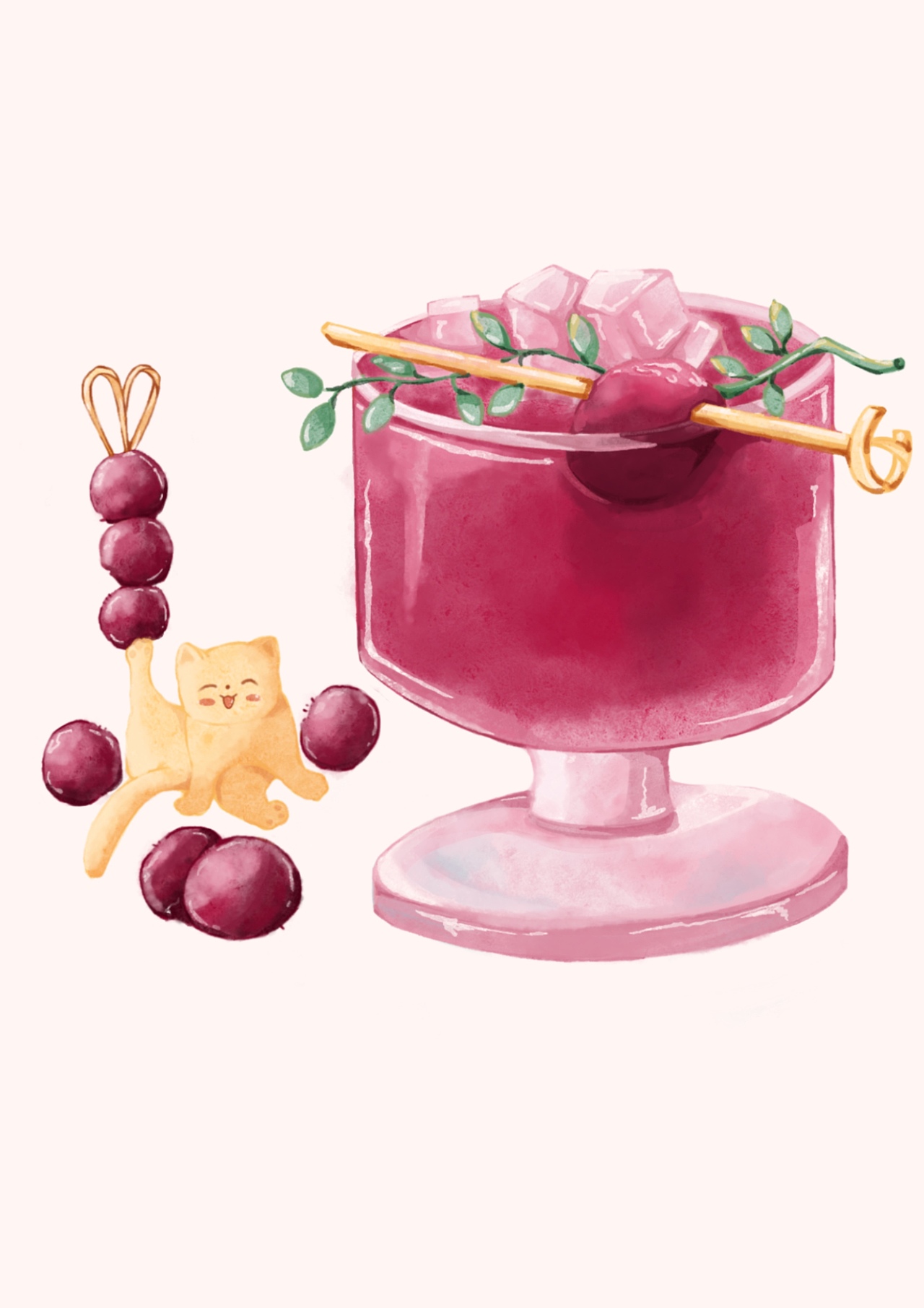 水彩插画日记：夏日饮品（图ZMzk2MjQ3ODYw） - 商业插画 - 站酷设计师阡陌微光原创素材 - 站酷ZCOOL