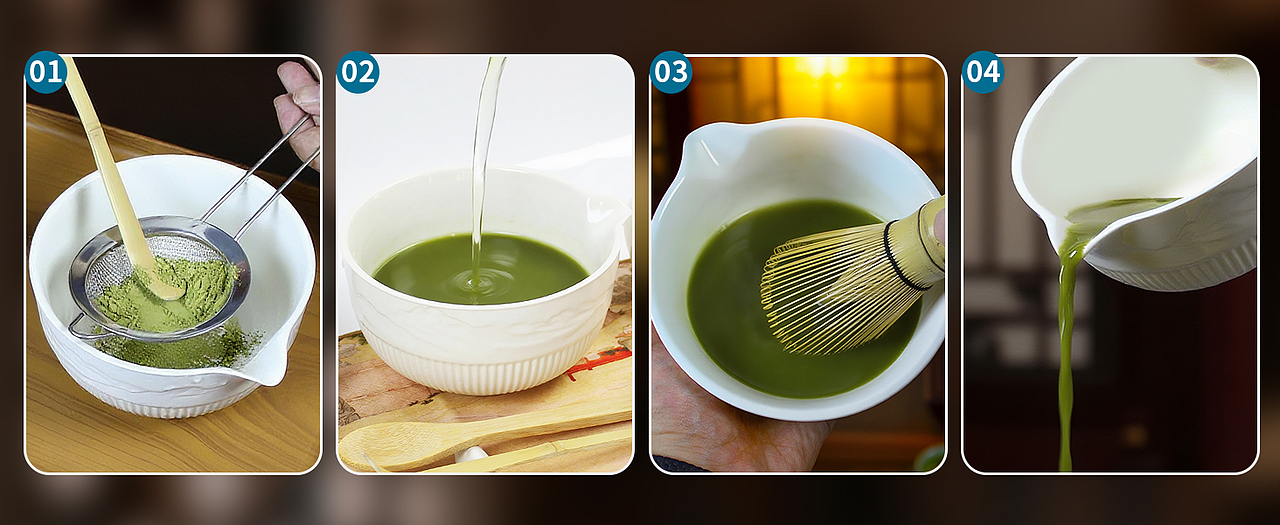 亚马逊拍摄主图A+设计案例展示【抹茶茶具套装】