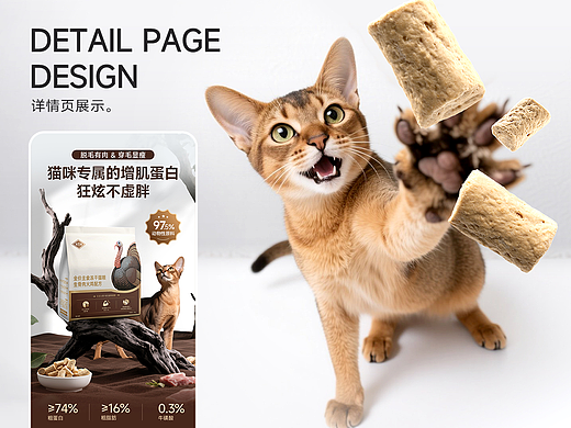 宠物猫粮电商详情食品用品零食犬粮冻干生骨肉详情页