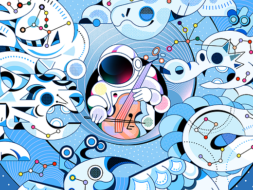 四象星律｜插画主视觉｜北京天文馆 X 黏力仁