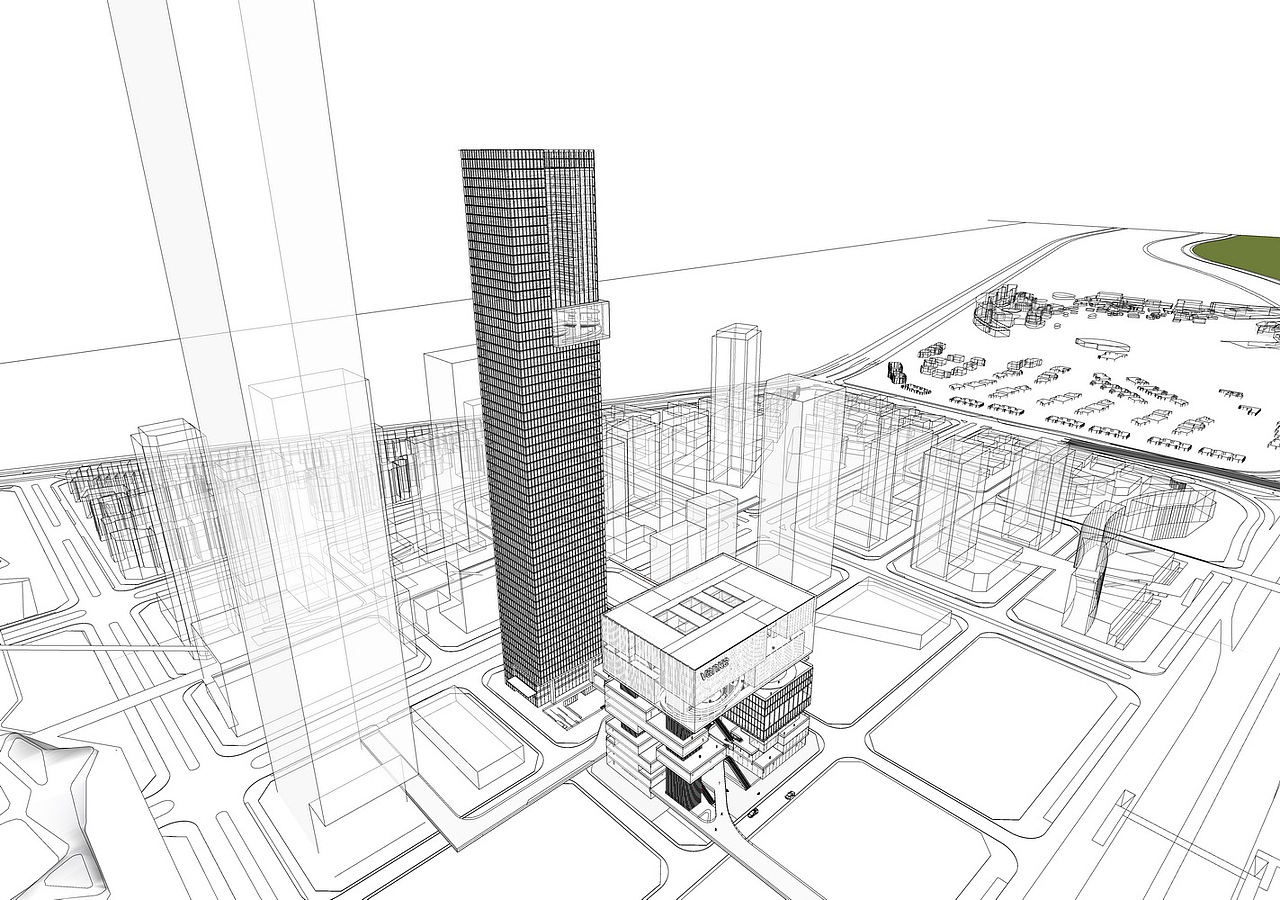 深圳湾万科超级总部SU模型下载